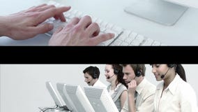 Hombres de negocios en el trabajo almacen de metraje de vídeo Hombres de negocios en el trabajo almacen de metraje de vídeo