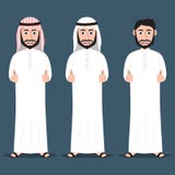 Hombres árabes en el vestido tradicional que da los pulgares para arriba stock de ilustración Hombres árabes en el vestido tradicional que da los pulgares para arriba stock de ilustración