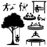 Home Backyard Activity Pictogram vector illustration Home Backyard Activity Pictogram vector illustration