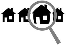 A HOME do Web site do achado da lupa inspeciona a casa ilustração stock A HOME do Web site do achado da lupa inspeciona a casa ilustração stock
