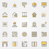 Home interior design colorful icons vector illustration Home interior design colorful icons vector illustration