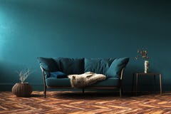 Home Interior Mock-up With Green Sofa, Table And Decor In Living Room Royalty Free Stock Photo Home Interior Mock-up With Green Sofa, Table And Decor In Living Room Royalty Free Stock Photo