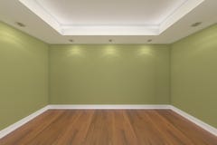 Home Interior Rendering With Empty Room Stock Photography