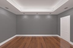 Home Interior Rendering With Empty Room Color Wall Stock Photography