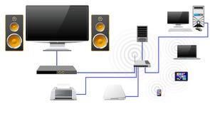 Home Network With The Server Data Store. Stock Photo Home Network With The Server Data Store. Stock Photo