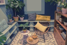 Home patio with domestic objects royalty free stock photography Home patio with domestic objects royalty free stock photography