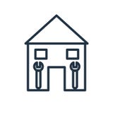 Home repair icon vector isolated on white background, Home repair sign stock illustration Home repair icon vector isolated on white background, Home repair sign stock illustration