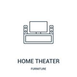 home theater icon vector from furniture collection. Thin line home theater outline icon vector illustration. Linear symbol for use vector illustration home theater icon vector from furniture collection. Thin line home theater outline icon vector illustration. Linear symbol for use vector illustration