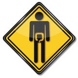 Homem com dois pontos e precaução ilustração do vetor Homem com dois pontos e precaução ilustração do vetor