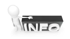 homem 3d que apresenta a uma caixa com texto de informação nele o conceito ilustração royalty free homem 3d que apresenta a uma caixa com texto de informação nele o conceito ilustração royalty free