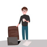 Homem de neg?cio com cadeira ilustração royalty free Homem de neg?cio com cadeira ilustração royalty free