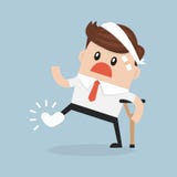 Homem de negócios dos desenhos animados ficado doente com ilustração do vetor do termômetro ilustração stock Homem de negócios dos desenhos animados ficado doente com ilustração do vetor do termômetro ilustração stock