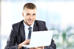 Homem de negócios feliz imagem de stock Homem de negócios feliz imagem de stock