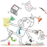 Homem de negócios insolúvel que falha ao multitask ilustração do vetor Homem de negócios insolúvel que falha ao multitask ilustração do vetor