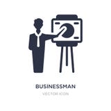 homem de negócios que mostra um ícone do esboço do projeto no fundo branco Ilustração simples do elemento do conceito do negócio ilustração royalty free homem de negócios que mostra um ícone do esboço do projeto no fundo branco Ilustração simples do elemento do conceito do negócio ilustração royalty free