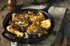Homemade Baked Chicken in a Skillet Royalty Free Stock Photo Homemade Baked Chicken in a Skillet Royalty Free Stock Photo
