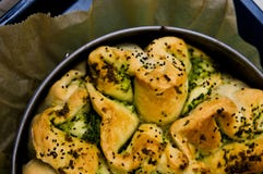 Homemade bread with onion and spices food photo Royalty Free Stock Images Homemade bread with onion and spices food photo Royalty Free Stock Images