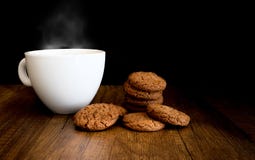 Homemade Chocolate Cookies Eat with hot Coffee stock photography Homemade Chocolate Cookies Eat with hot Coffee stock photography