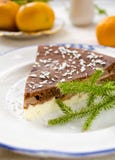 Homemade chocolate pie with cream cheese Stock Images Homemade chocolate pie with cream cheese Stock Images
