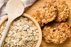 Homemade cookie with oat flakes Stock Photography Homemade cookie with oat flakes Stock Photography