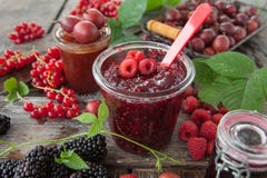 Homemade jams from fresh berries royalty free stock image Homemade jams from fresh berries royalty free stock image
