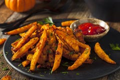 Homemade Organic Pumpkin French Fries Stock Images Homemade Organic Pumpkin French Fries Stock Images