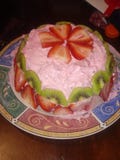 Homemade strawberry and kiwi cake stock photos Homemade strawberry and kiwi cake stock photos
