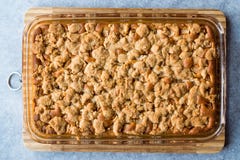 Homemade Whole Crumble Cake in Glass Bowl. Freshly Baked. royalty free stock image Homemade Whole Crumble Cake in Glass Bowl. Freshly Baked. royalty free stock image