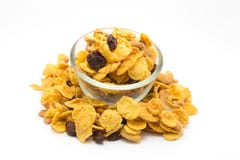 Homemaded karmelu Miodowi Cornflakes na białym tle zdjęcie royalty free Homemaded karmelu Miodowi Cornflakes na białym tle zdjęcie royalty free
