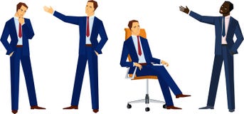 Homens de negócio em poses diferentes ilustração do vetor Homens de negócio em poses diferentes ilustração do vetor