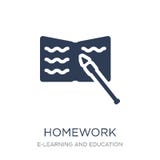 Homework icon. Trendy flat vector Homework icon on white background from E-learning and education collection stock illustration Homework icon. Trendy flat vector Homework icon on white background from E-learning and education collection stock illustration