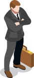 Homme d'affaires isométrique Sale Lead Bank illustration stock Homme d'affaires isométrique Sale Lead Bank illustration stock