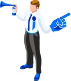Homme d'affaires isométrique Sale Lead Bank illustration stock Homme d'affaires isométrique Sale Lead Bank illustration stock