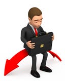 Homme d'affaires sur la flèche rouge illustration stock Homme d'affaires sur la flèche rouge illustration stock