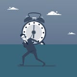 Homme d'affaires tenant le concept de date-butoir de gestion du temps d'horloge Photos stock Homme d'affaires tenant le concept de date-butoir de gestion du temps d'horloge Photos stock