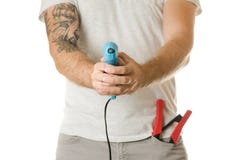 Homme dans une poche construisant des outils photographie stock Homme dans une poche construisant des outils photographie stock