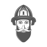 Homme de hippie dans l'illustration de vecteur de chapeau de pompier dans le style de vintage de monocrome illustration libre de droits Homme de hippie dans l'illustration de vecteur de chapeau de pompier dans le style de vintage de monocrome illustration libre de droits