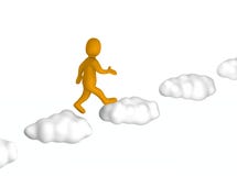 Homme montant au ciel illustration de vecteur Homme montant au ciel illustration de vecteur