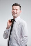 Homme réussi heureux pour ses accomplissements photographie stock Homme réussi heureux pour ses accomplissements photographie stock