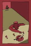 Homme seul dans la barre - dans la version rouge illustration libre de droits Homme seul dans la barre - dans la version rouge illustration libre de droits