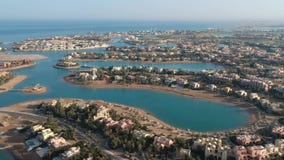 Hommellengte van Gr Gouna, Egypte stock footage Hommellengte van Gr Gouna, Egypte stock footage