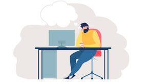 Hommes d'affaires pensant au vecteur plat de nouvelles idées illustration stock Hommes d'affaires pensant au vecteur plat de nouvelles idées illustration stock