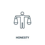 Honesty icon. Thin line design symbol from business ethics icons collection. Pixel perfect honesty icon for web design, apps, royalty free illustration Honesty icon. Thin line design symbol from business ethics icons collection. Pixel perfect honesty icon for web design, apps, royalty free illustration