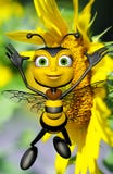Honey Bee And The Big Yellow Sun Flower Royalty Free Stock Image