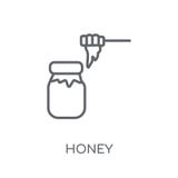 Honey linear icon. Modern outline Honey logo concept on white ba royalty free illustration Honey linear icon. Modern outline Honey logo concept on white ba royalty free illustration