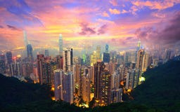 Hong Kong da Victoria Peak immagini stock libere da diritti Hong Kong da Victoria Peak immagini stock libere da diritti