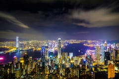 Hong Kong-het landschap bij nacht bestaat uit een gebouw met kleurrijke lichten wordt verfraaid dat stock afbeelding Hong Kong-het landschap bij nacht bestaat uit een gebouw met kleurrijke lichten wordt verfraaid dat stock afbeelding