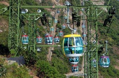 Hong Kong: Ocean Park Cable Car Gondolas royalty free stock photography Hong Kong: Ocean Park Cable Car Gondolas royalty free stock photography