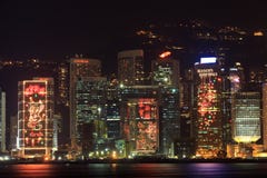 Hong Kong skyline and Chinese New Year decorations royalty free stock images Hong Kong skyline and Chinese New Year decorations royalty free stock images