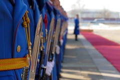 Honorary Guards Units Army of Republic of Serbia at the plateau standing still royalty free stock photos Honorary Guards Units Army of Republic of Serbia at the plateau standing still royalty free stock photos
